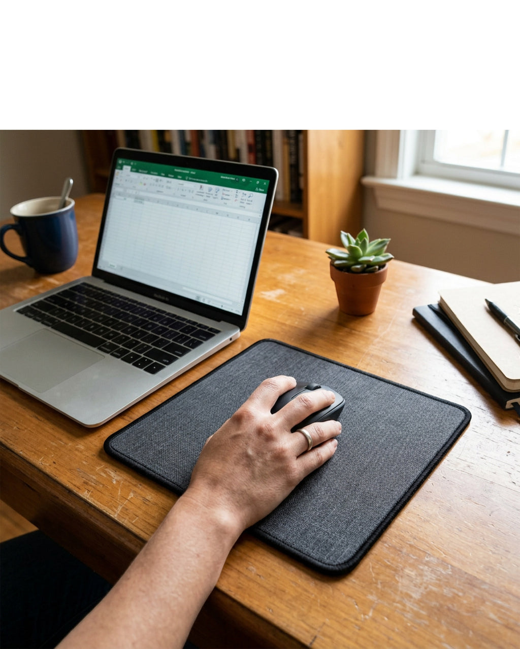 Nivet Charcoal Stitched Mouse Pad 10 x 8 in