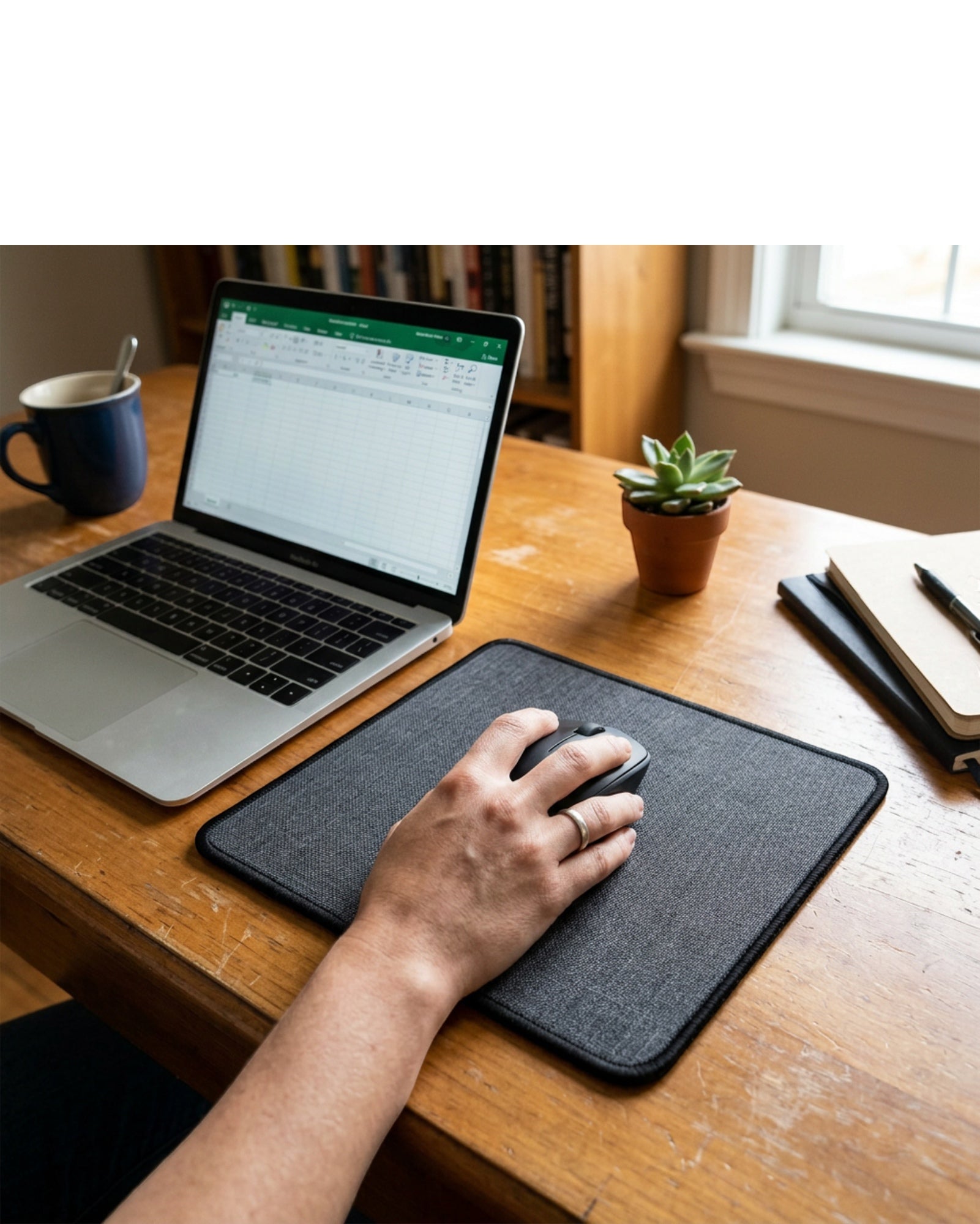 Nivet Charcoal Stitched Mouse Pad 10 x 8 in
